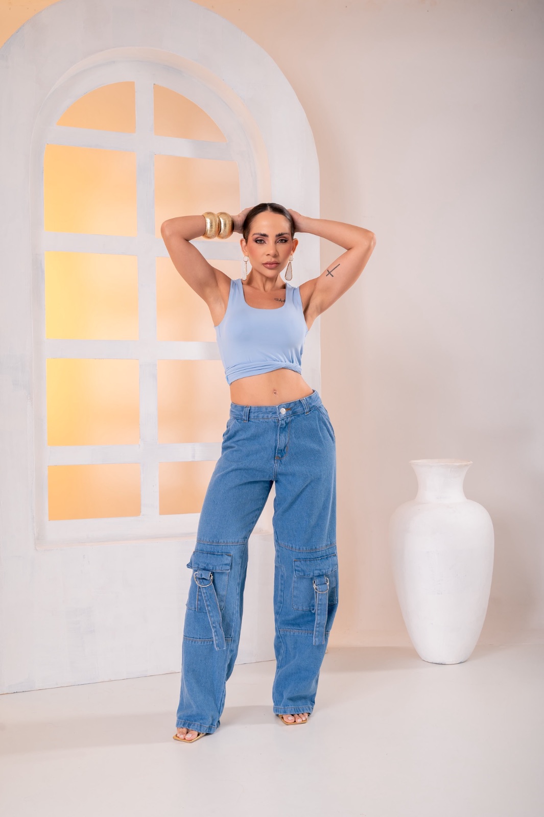 Calça Jeans fivela 