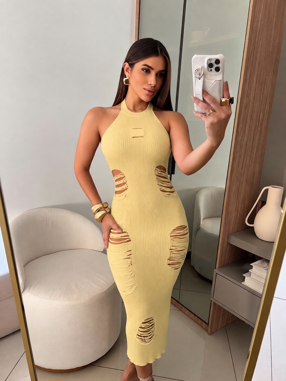 Vestido Modal Detalhe Rasgado