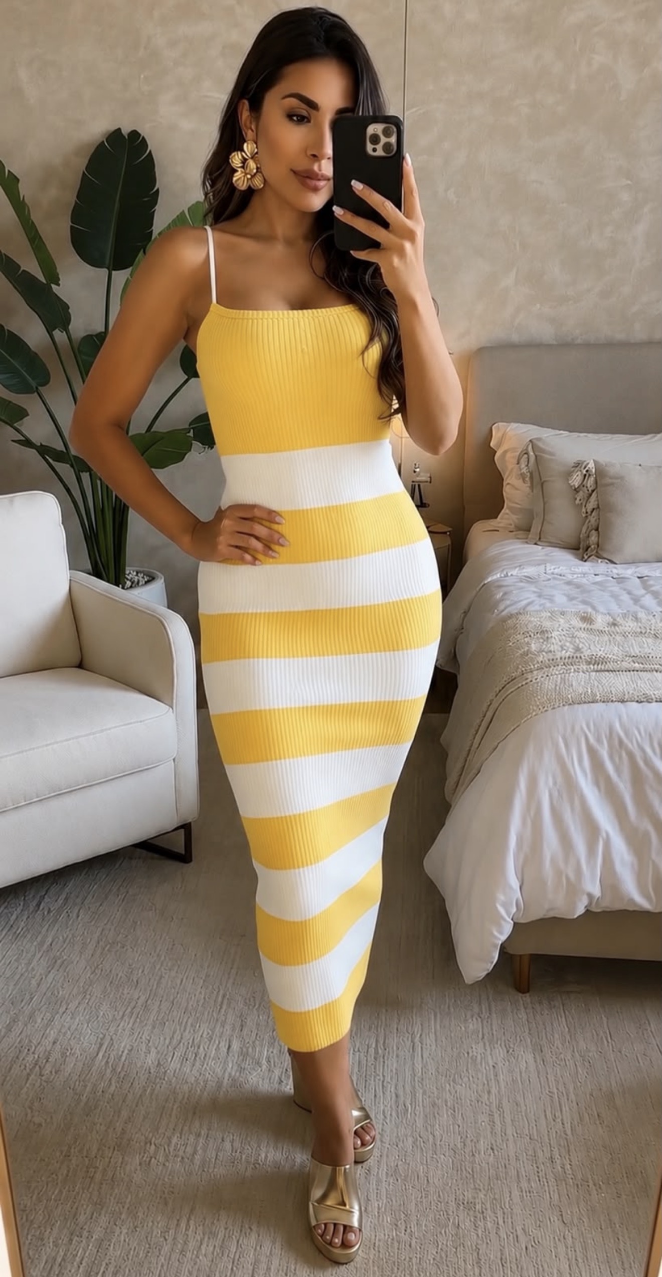 Vestido Trançado Costa listrado 