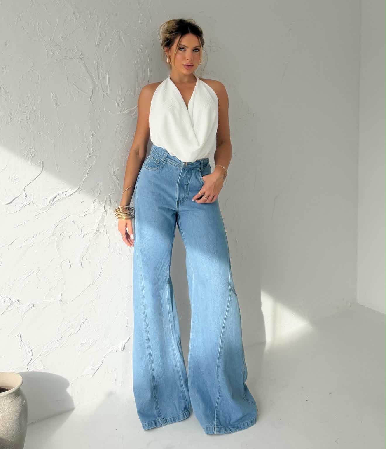 Calça Jeans Pantalona 